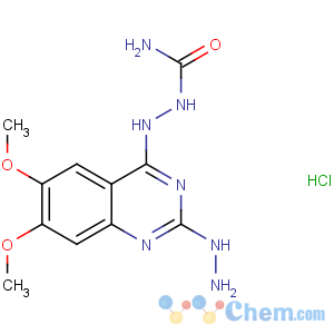 CAS No:134749-27-2 Hydrazinecarboxamide,2-(2-hydrazinyl-6,7-dimethoxy-4-quinazolinyl)-, hydrochloride (1:1)