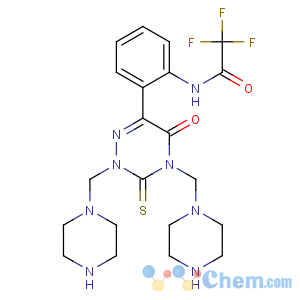 CAS No:134793-44-5 Acetamide,2,2,2-trifluoro-N-[2-[2,3,4,5-tetrahydro-5-oxo-2,4-bis(1-piperazinylmethyl)-3-thioxo-1,2,4-triazin-6-yl]phenyl]-