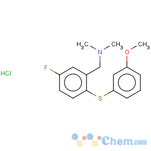 CAS No:134987-47-6 Benzenemethanamine,5-fluoro-2-[(3-methoxyphenyl)thio]-N,N-dimethyl-, hydrochloride (1:1)