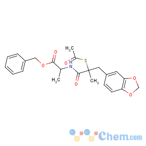 CAS No:135038-57-2 benzyl<br />(2S)-2-[[(2S)-2-acetylsulfanyl-3-(1,<br />3-benzodioxol-5-yl)-2-methylpropanoyl]amino]propanoate
