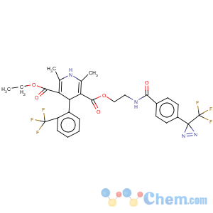 CAS No:135330-18-6 3,5-Pyridinedicarboxylicacid, 1,4-dihydro-2,6-dimethyl-4-[2-(trifluoromethyl)phenyl]-, 3-ethyl5-[2-[[4-[3-(trifluoromethyl)-3H-diazirin-3-yl]benzoyl]amino]ethyl] ester