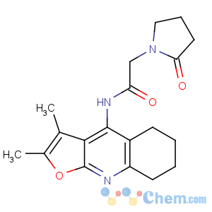 CAS No:135463-81-9 N-(2,3-dimethyl-5,6,7,8-tetrahydrofuro[2,<br />3-b]quinolin-4-yl)-2-(2-oxopyrrolidin-1-yl)acetamide