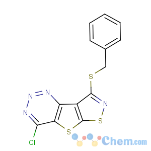 CAS No:135489-09-7 Isothiazolo[4',5':4,5]thieno[3,2-d]-1,2,3-triazine,4-chloro-8-[(phenylmethyl)thio]-