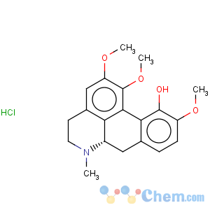 CAS No:13552-72-2 4H-Dibenzo[de,g]quinolin-11-ol,5,6,6a,7-tetrahydro-1,2,10-trimethoxy-6-methyl-, hydrochloride (1:1), (6aS)-