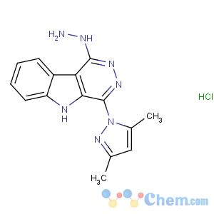 CAS No:135561-93-2 5H-Pyridazino[4,5-b]indole,4-(3,5-dimethyl-1H-pyrazol-1-yl)-1-hydrazinyl-, hydrochloride (1:1)