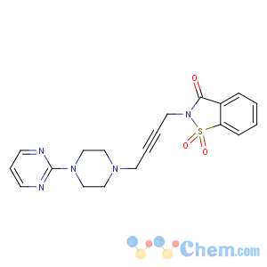 CAS No:135704-99-3 1,2-Benzisothiazol-3(2H)-one,2-[4-[4-(2-pyrimidinyl)-1-piperazinyl]-2-butyn-1-yl]-, 1,1-dioxide