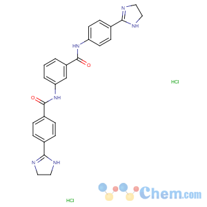 CAS No:13608-72-5 Benzamide,3-[[4-(4,5-dihydro-1H-imidazol-2-yl)benzoyl]amino]-N-[4-(4,5-dihydro-1H-imidazol-2-yl)phenyl]-,hydrochloride (1:2)