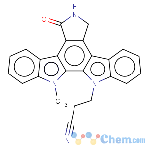 CAS No:136194-77-9 12H-Indolo[2,3-a]pyrrolo[3,4-c]carbazole-12-propanenitrile,5,6,7,13-tetrahydro-13-methyl-5-oxo-