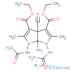 CAS No:136445-69-7 diethyl<br />6a-amino-1,6-bis(carbamoylamino)-3a-cyano-2,5-dimethylpyrrolo[2,<br />3-b]pyrrole-3,4-dicarboxylate