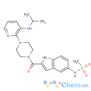 CAS No:136817-59-9 N-[2-[4-[3-(propan-2-ylamino)pyridin-2-yl]piperazine-1-carbonyl]-1H-<br />indol-5-yl]methanesulfonamide