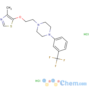 CAS No:136996-64-0 Piperazine,1-[2-[(4-methyl-5-thiazolyl)oxy]ethyl]-4-[3-(trifluoromethyl)phenyl]-,hydrochloride (1:2)