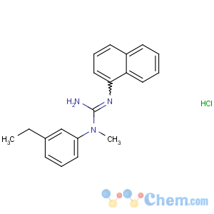 CAS No:137160-11-3 Guanidine,N-(3-ethylphenyl)-N-methyl-N'-1-naphthalenyl-, hydrochloride (1:1)