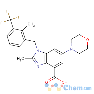 CAS No:1372540-25-4 2-methyl-1-[[2-methyl-3-(trifluoromethyl)phenyl]methyl]-6-morpholin-4-<br />ylbenzimidazole-4-carboxylic acid
