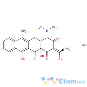 CAS No:13803-65-1 2-Naphthacenecarboxamide,4-(dimethylamino)-1,4,4a,5,12,12a-hexahydro-3,10,11,12a-tetrahydroxy-6-methyl-1,12-dioxo-,hydrochloride (1:1), (4S,4aS,12aS)-