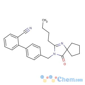 CAS No:138401-24-8 2-[4-[(2-butyl-4-oxo-1,<br />3-diazaspiro[4.4]non-1-en-3-yl)methyl]phenyl]benzonitrile