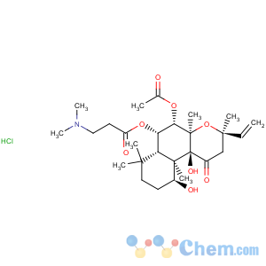 CAS No:138605-00-2 b-Alanine, N,N-dimethyl-,(3R,4aR,5S,6S,6aS,10S,10aR,10bS)-5-(acetyloxy)-3-ethenyldodecahydro-10,10b-dihydroxy-3,4a,7,7,10a-pentamethyl-1-oxo-1H-naphtho[2,1-b]pyran-6-ylester, hydrochloride (1:1)