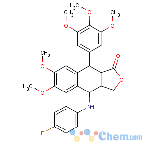 CAS No:13871-68-6 4-(4-fluoroanilino)-6,7-dimethoxy-9-(3,4,5-trimethoxyphenyl)-3a,4,9,<br />9a-tetrahydro-3H-benzo[f][2]benzofuran-1-one