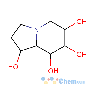 CAS No:13889-96-8 (1S,6R,7R,8R,8aR)-1,2,3,5,6,7,8,8a-octahydroindolizine-1,6,7,8-tetrol