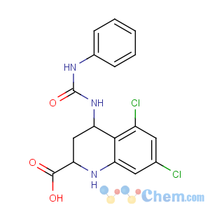 CAS No:139051-78-8 2-Quinolinecarboxylicacid, 5,7-dichloro-1,2,3,4-tetrahydro-4-[[(phenylamino)carbonyl]amino]-,(2R,4S)-rel-