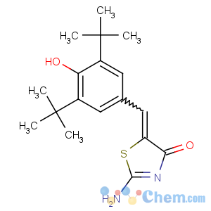 CAS No:139226-28-1 (5Z)-2-amino-5-[(3,5-ditert-butyl-4-hydroxyphenyl)methylidene]-1,<br />3-thiazol-4-one