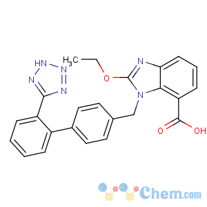 CAS No:139481-59-7 2-ethoxy-3-[[4-[2-(2H-tetrazol-5-yl)phenyl]phenyl]methyl]benzimidazole-<br />4-carboxylic acid