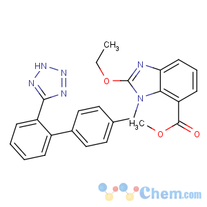 CAS No:139481-69-9 methyl<br />2-ethoxy-3-[[4-[2-(2H-tetrazol-5-yl)phenyl]phenyl]methyl]benzimidazole-<br />4-carboxylate