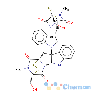 CAS No:1403-36-7 3,11a-Epidithio-11aH-pyrazino[1',2':1,5]pyrrolo[2,3-b]indole-1,4-dione,2,3,5a,6,10b,11-hexahydro-3-(hydroxymethyl)-10b-[(1S,4S)-3-[[4-(hydroxymethyl)-5,7-dimethyl-6,8-dioxo-2,3-dithia-5,7-diazabicyclo[2.2.2]oct-1-yl]methyl]-1H-indol-1-yl]-2-methyl-,(3S,5aR,10bS,11aS)-