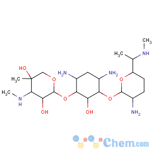 CAS No:1403-66-3 2-[4,<br />6-diamino-3-[3-amino-6-[1-(methylamino)ethyl]oxan-2-yl]oxy-2-<br />hydroxycyclohexyl]oxy-5-methyl-4-(methylamino)oxane-3,5-diol