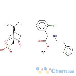 CAS No:141109-21-9 benzeneacetic acid2-chloro-a-[[2-(2-thienyl)ethyl]amino]-methyl ester(+)-(1s)-7,7-dimethyl-2-oxobicyclo[2.2.1]heptane-1-methanesulfonate