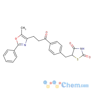 CAS No:141200-24-0 5-[[4-[3-(5-methyl-2-phenyl-1,3-oxazol-4-yl)propanoyl]phenyl]methyl]-1,<br />3-thiazolidine-2,4-dione