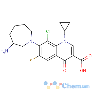 CAS No:141388-76-3 7-[(3R)-3-aminoazepan-1-yl]-8-chloro-1-cyclopropyl-6-fluoro-4-<br />oxoquinoline-3-carboxylic acid