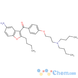 CAS No:141644-91-9 (5-amino-2-butyl-1-benzofuran-3-yl)-[4-[3-(dibutylamino)propoxy]phenyl]<br />methanone