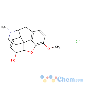 CAS No:1422-07-7 (4R,4aR,7S,7aR,12bS)-9-methoxy-3-methyl-1,2,3,4,4a,7,7a,13-octahydro-4,<br />12-methanobenzofuro[3,2-e]isoquinoline-3-ium-7-ol