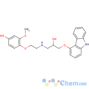 CAS No:142227-49-4 4-[2-[[3-(9H-carbazol-4-yloxy)-2-hydroxypropyl]amino]ethoxy]-3-<br />methoxyphenol