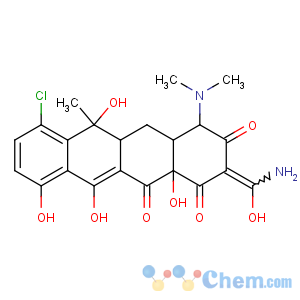 CAS No:14297-93-9 2-Naphthacenecarboxamide,7-chloro-4-(dimethylamino)-1,4,4a,5,5a,6,11,12a-octahydro-3,6,10,12,12a-pentahydroxy-6-methyl-1,11-dioxo-,(4R,4aS,5aS,6S,12aS)-