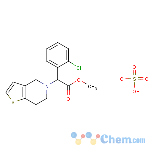 CAS No:144077-07-6 methyl (2S)-2-(2-chlorophenyl)-2-(9-thia-4-azabicyclo[4.3.0]nona-7,10-dien-4-yl)acetate; sulfuric acid