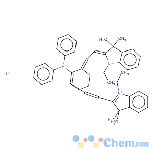 CAS No:144095-83-0 2-[4'diphenylphosphino-7'-(1''-ethyl-3'',3''-dimethylindolin-2''-ylidene)-3',5'-(propane-1''',3'''-diyl)-1',3',5'-heptatrien-1'-yl]-1-ethyl-3,3-dimethylindolinium iodide