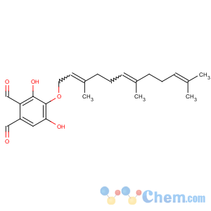 CAS No:14522-05-5 1,2-Benzenedicarboxaldehyde,3,5-dihydroxy-4-[[(2E,6E)-3,7,11-trimethyl-2,6,10-dodecatrienyl]oxy]- (9CI)