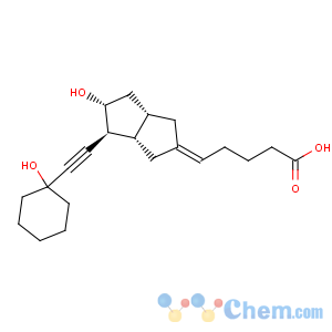 CAS No:145375-81-1 Pentanoic acid,5-[hexahydro-5-hydroxy-4-[(1-hydroxycyclohexyl)ethynyl]-2(1H)-pentalenylidene]-,[3aS-(2E,3aa,4a,5b,6aa)]- (9CI)