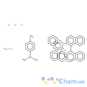 CAS No:145926-28-9 Ruthenium(1+),[1,1'-(1R)-[1,1'-binaphthalene]-2,2'-diylbis[1,1-diphenylphosphine-kP]]chloro[(1,2,3,4,5,6-h)-1-methyl-4-(1-methylethyl)benzene]-,chloride (1:1)