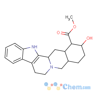 CAS No:146-48-5 methyl<br />(1S,15R,18S,19R,20S)-18-hydroxy-1,3,11,12,14,15,16,17,18,19,20,<br />21-dodecahydroyohimban-19-carboxylate