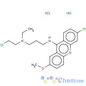 CAS No:146-59-8 1,3-Propanediamine,N1-(2-chloroethyl)-N3-(6-chloro-2-methoxy-9-acridinyl)-N1-ethyl-, hydrochloride(1:2)