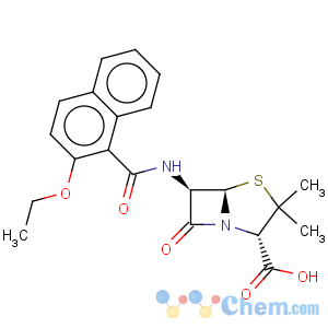 CAS No:147-52-4 4-Thia-1-azabicyclo[3.2.0]heptane-2-carboxylicacid, 6-[[(2-ethoxy-1-naphthalenyl)carbonyl]amino]-3,3-dimethyl-7-oxo-,(2S,5R,6R)-