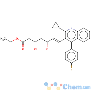 CAS No:147008-20-6 6-Heptenoic acid,7-[2-cyclopropyl-4-(4-fluorophenyl)-3-quinolinyl]-3,5-dihydroxy-, ethyl ester,(3R,5S,6E)-rel-