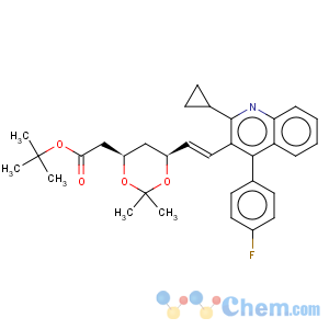 CAS No:147489-06-3 (4R,6S)-6-[(1E)-2-[2-Cyclopropyl-4-(4-fluorophenyl)-3-quinolinyl]ethenyl]-2,2-dimethyl-1,3-dioxane-4-acetic acid tert-butyl ester