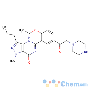 CAS No:147676-55-9 5-[2-ethoxy-5-(2-piperazin-1-ylacetyl)phenyl]-1-methyl-3-propyl-4H-<br />pyrazolo[4,3-d]pyrimidin-7-one