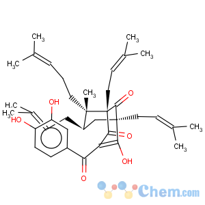 CAS No:147687-34-1 Bicyclo[3.3.1]non-3-ene-2,9-dione,3-(3,4-dihydroxybenzoyl)-4-hydroxy-8-methyl-1,5,7-tris(3-methyl-2-buten-1-yl)-8-(4-methyl-3-penten-1-yl)-,(1R,5R,7R,8S)-rel-(+)-
