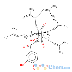 CAS No:147687-36-3 Bicyclo[3.3.1]non-3-ene-2,9-dione,3-(3,4-dihydroxybenzoyl)-4-hydroxy-8-methyl-1,7-bis(3-methyl-2-butenyl)-5-[5-methyl-2-(1-methylethenyl)-5-hexenyl]-8-(4-methyl-3-pentenyl)-(9CI)