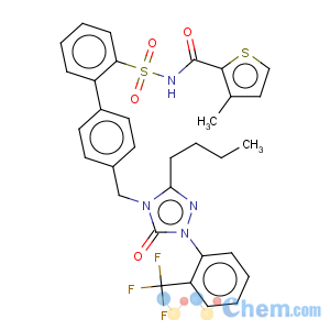 CAS No:147776-06-5 2-Thiophenecarboxamide,N-[[4'-[[3-butyl-1,5-dihydro-5-oxo-1-[2-(trifluoromethyl)phenyl]-4H-1,2,4-triazol-4-yl]methyl][1,1'-biphenyl]-2-yl]sulfonyl]-3-methyl-