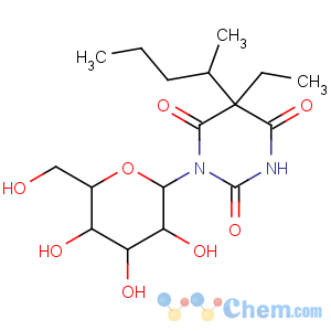 CAS No:147839-07-4 2,4,6(1H,3H,5H)-Pyrimidinetrione,5-ethyl-1-b-D-glucopyranosyl-5-(1-methylbutyl)-,[S-(R*,S*)]- (9CI)